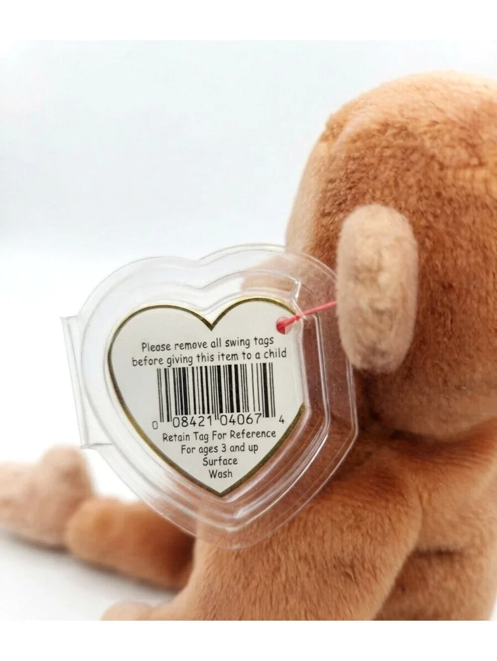 RARE: Ty Beanie Baby Bongo the Monkey (Tan Tail)